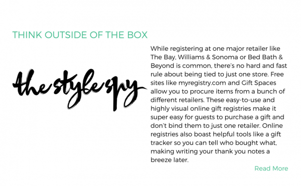 The Style Spy GiftSpaces Registry Review